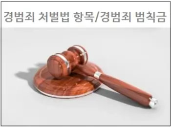경범죄 처벌법 항목 경범죄 범칙금