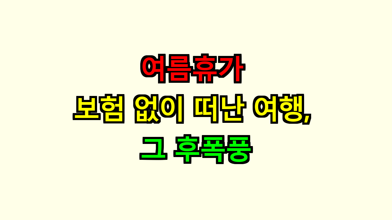 여름휴가 보험 없이 떠난 여행, 그 후폭풍