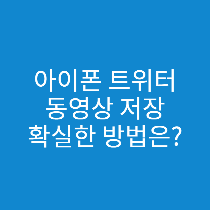 아이폰 트위터 동영상 저장하는 방법