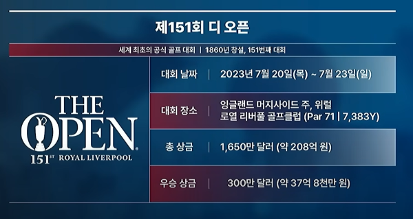 '23년 PGA 디 오픈