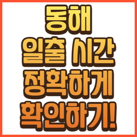 동해 새해 일출 시간 정리 및 일출 시간 확인 방법