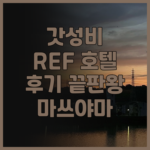 마쓰야마 REF 호텔 후기 갓성비 호