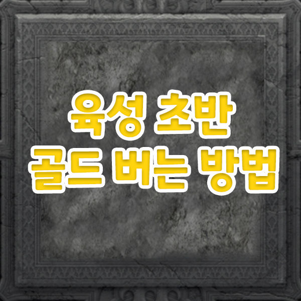  디아블로2 레저렉션 육성 초반 골드 버는법
