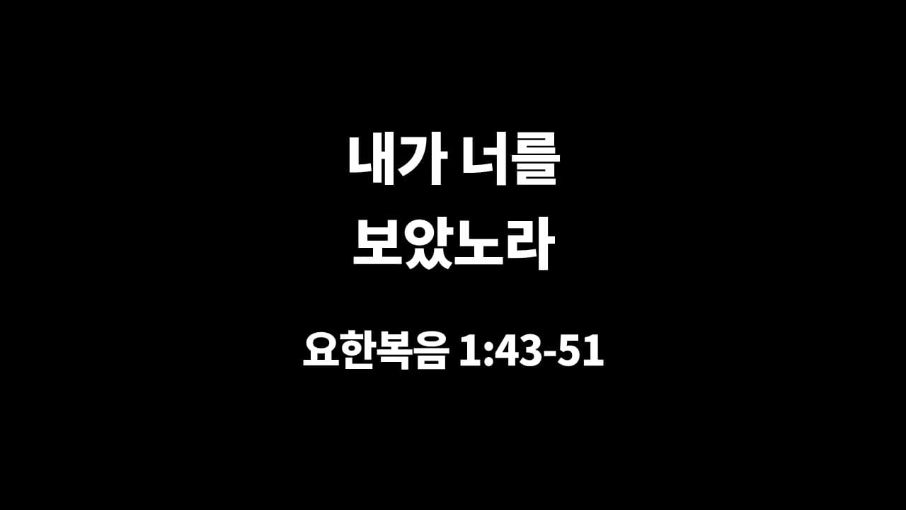 [생명의 삶 묵상] 요한복음 1장 43절-51절, 내가 너를 보았노라