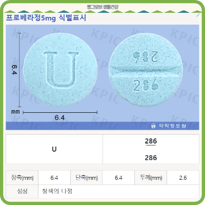 프로베라정5mg 성상