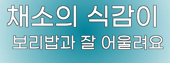 채소의 식감이 보리밥과 잘 어울려요