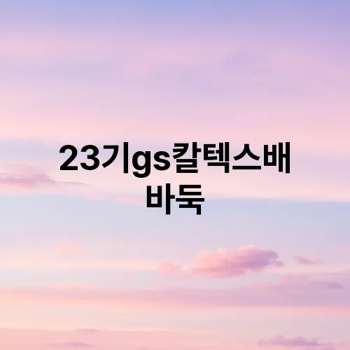 23기gs칼텍스배 바둑
