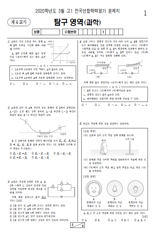 2020-3월-고1-모의고사-통합과학-기출문제-다운