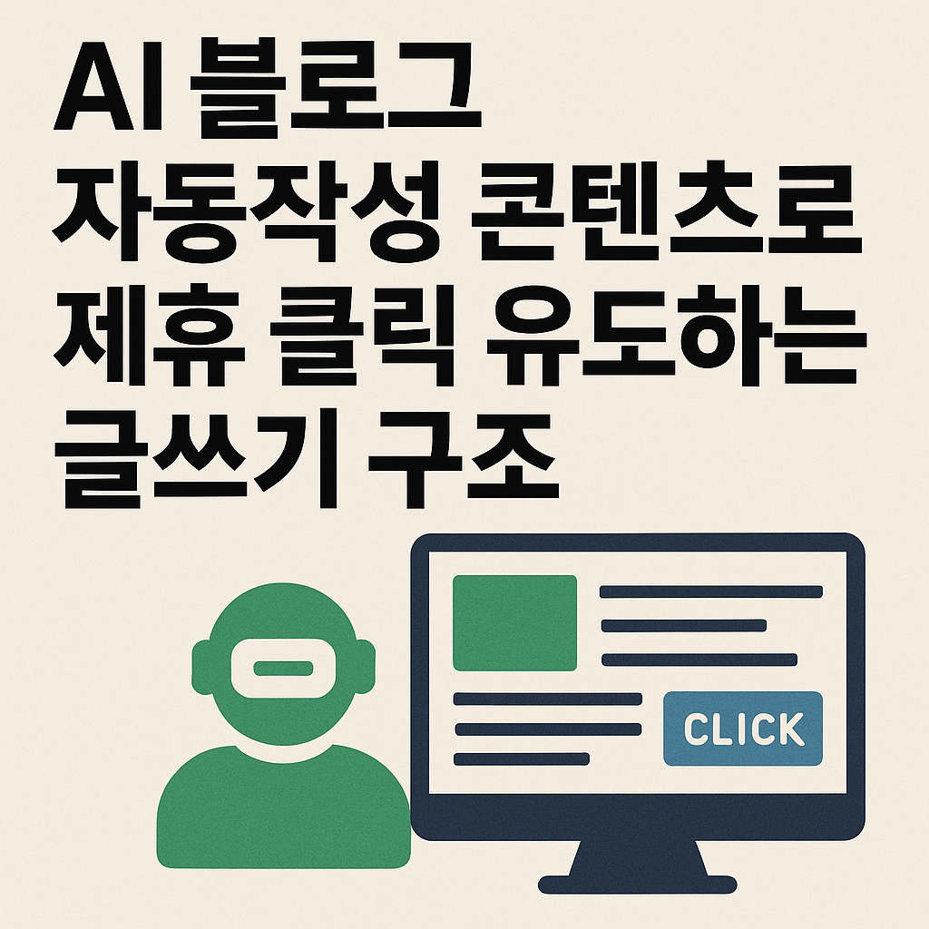 AI 블로그, 자동작성 콘텐츠로 제휴 클릭 유도하는 글쓰기 구조