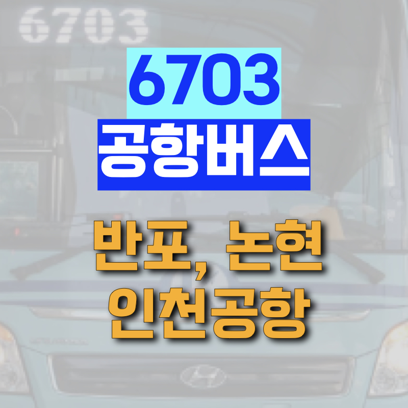 반포&#44; 논현에서 인천공항까지 운행하는 6703 공항버스 정보