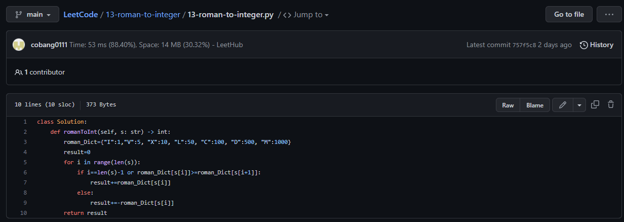  [LeetCode] 13. Roman to Integer (Easy/Python)