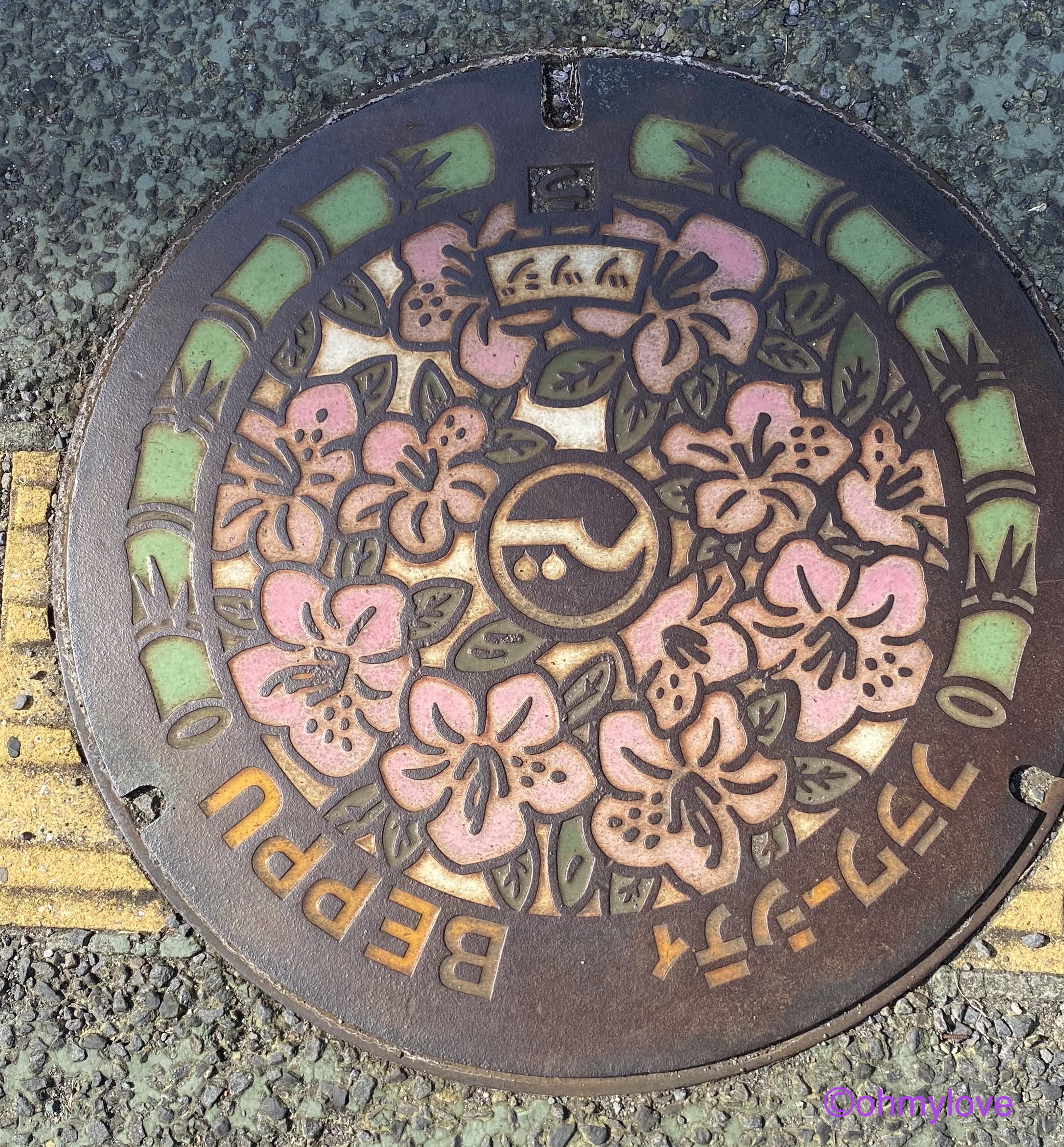 벳부 맨홀 벚꽃