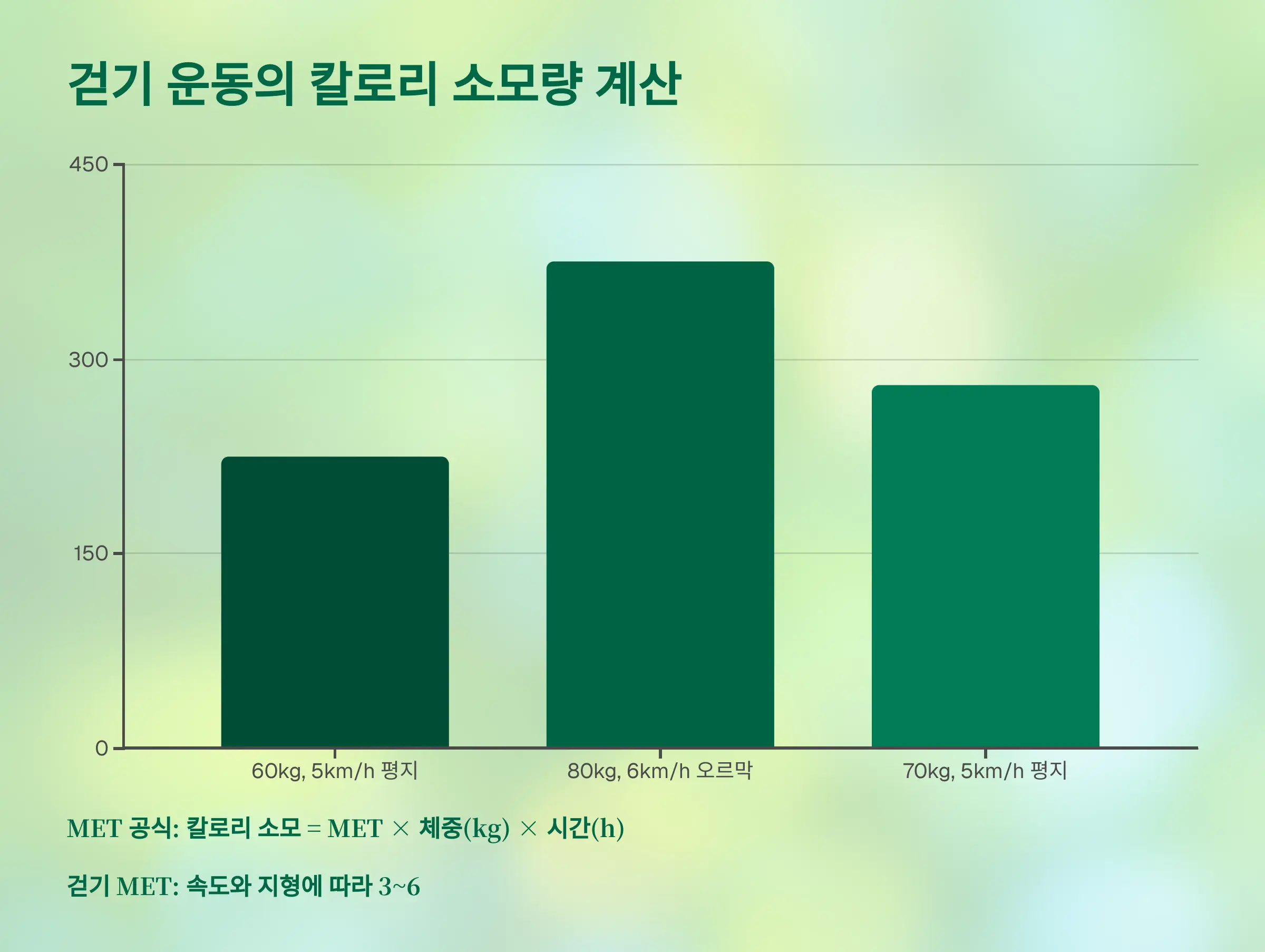 걷기 운동의 칼로리 소모량 계산