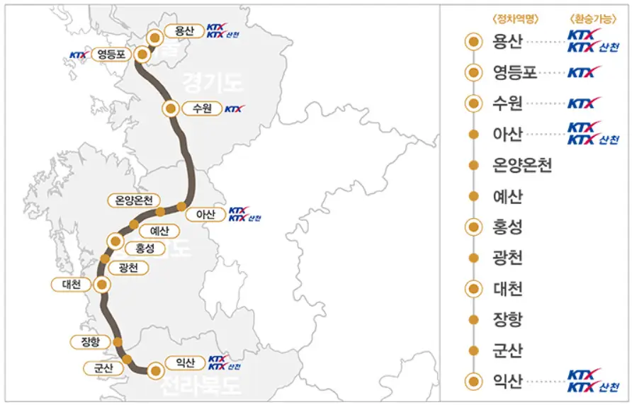 서해금빛열차 운행정보 - 노선정보