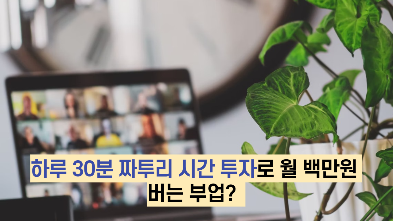  하루 30분 짜투리 시간 투자로 월 백만원 버는 부업?  