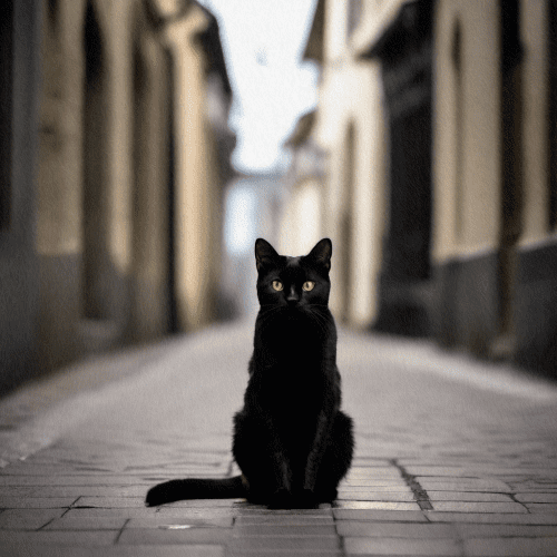 검은 고양이가 쳐다보는 꿈