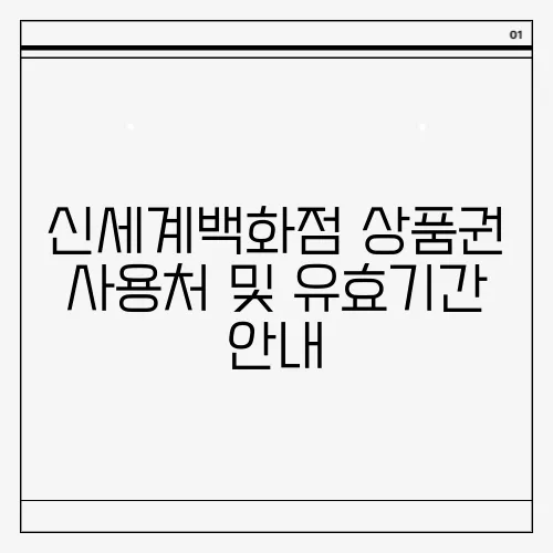 신세계백화점 상품권 사용처 및 유효기간 안내