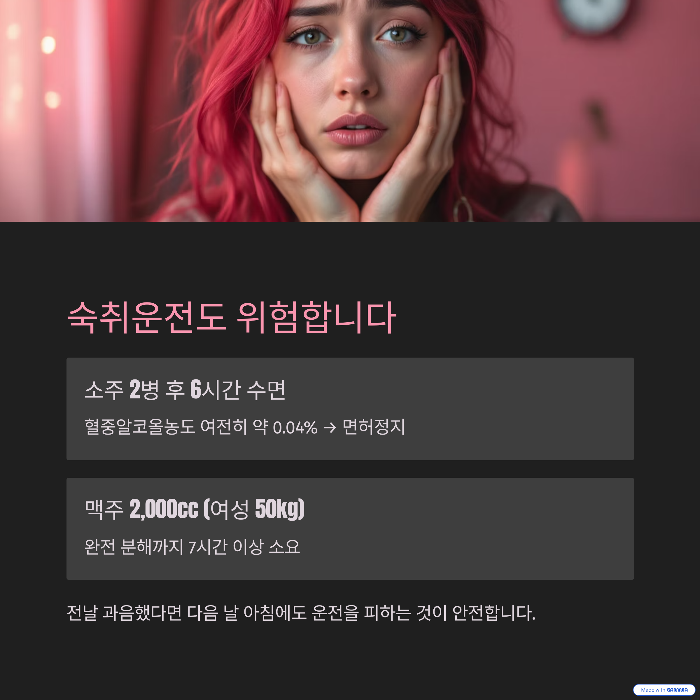 숙취운전의 위험성