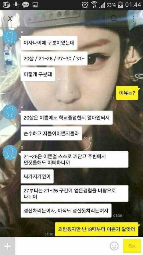 연애 쌉고수가 말하는 나이대별 여자 구분 ㄷㄷ