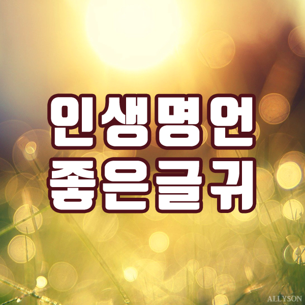  인생명언 좋은글귀 한글영어모음 40선