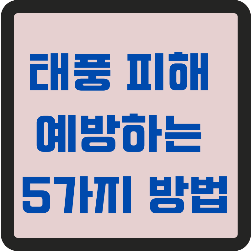 태풍 피해 예방 5가지 방법