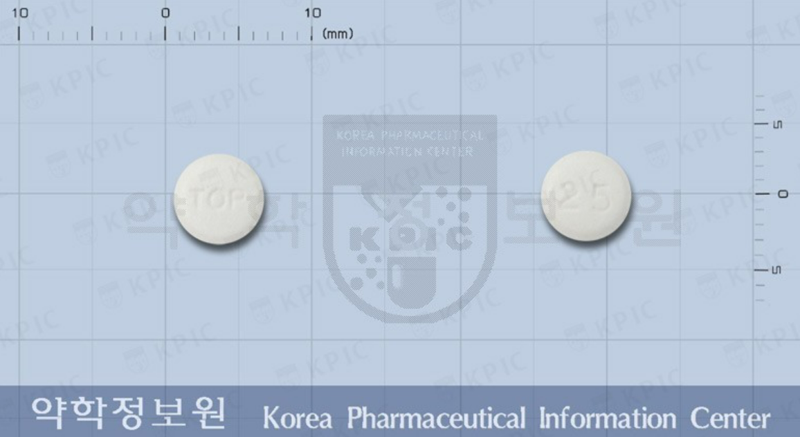토파맥스정25mg 성상