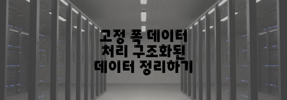 고정 폭 데이터 처리 구조화된 데이터 정리하기