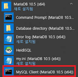 MariaDB Client 실행