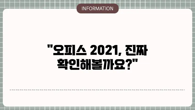 ms오피스 2021 정품인증
