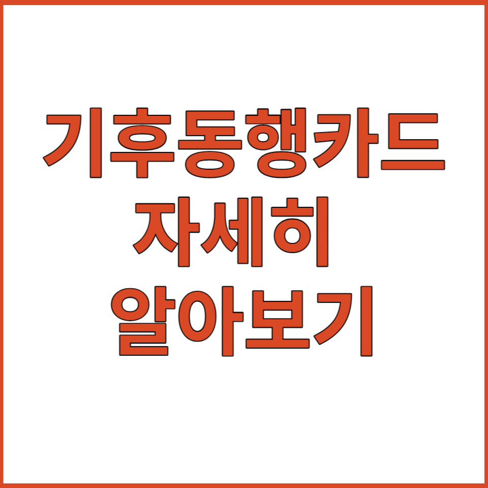  기후동행카드 - 신청방법 및 혜택, 사용처 알아보기