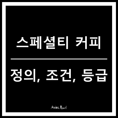 스페셜티 커피 정의 조건 등급