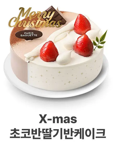 초코 반 딸기 반 케이크