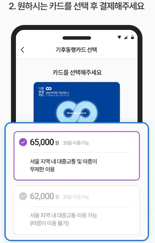 기후동행카드－모바일카드－충전방법2
