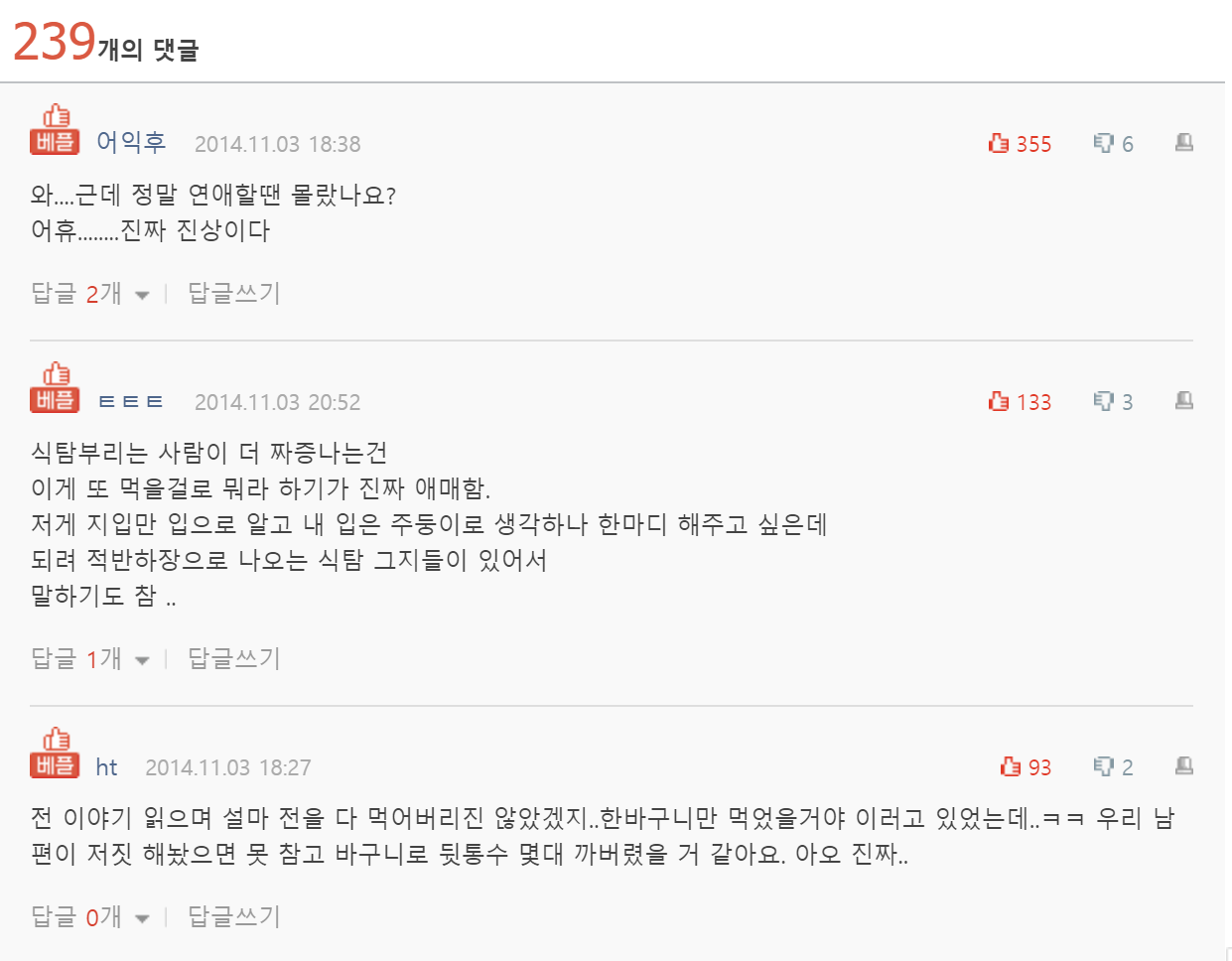  남편 식탐때문에 이혼한 썰..