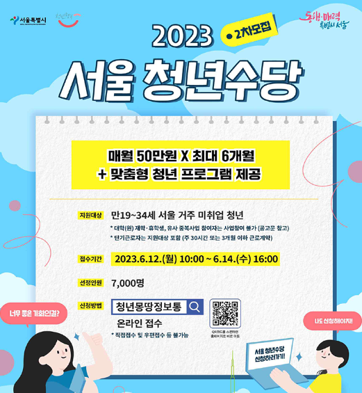  서울시 청년 수당 모집 공고 - 자격 및 신청 방법