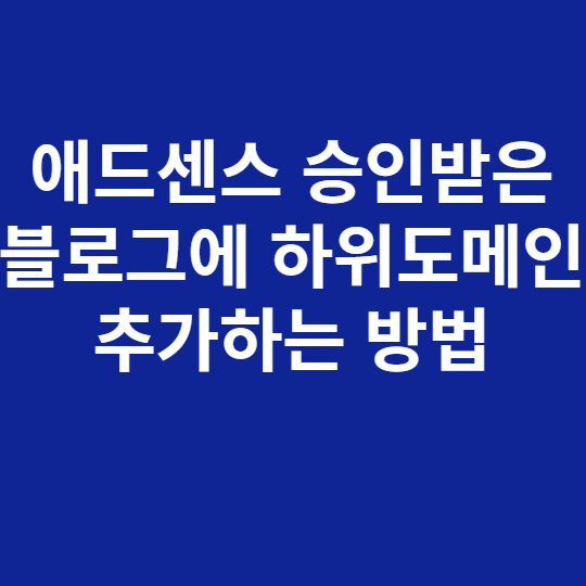 하위도메인 추가