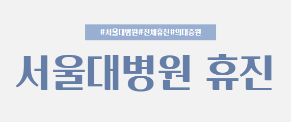 서울대병원 무기한 휴진