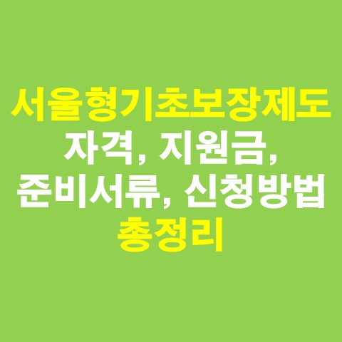  2023년 서울형 기초보장제도 자격, 지원금, 준비서류, 신청방법 총정리