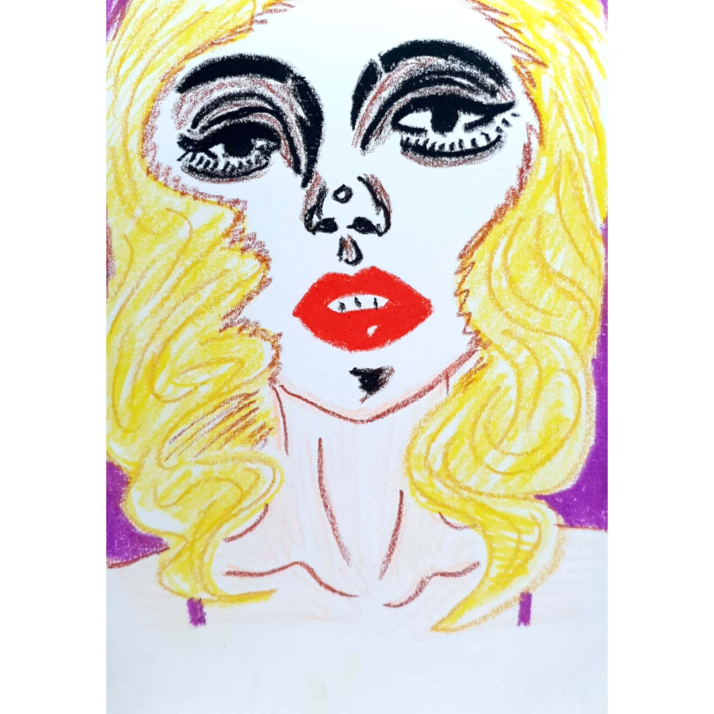  Red Lips 빨간 입술 / 일러스트 그림 드로잉 / 인물화 그리기