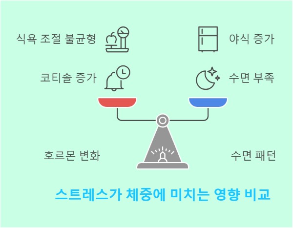 스트레스와 불규칙한 생활이 체중에 미치는 영향