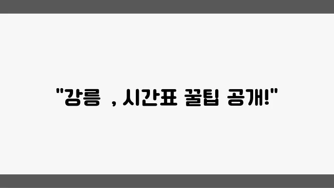 강릉 시외버스터미널 시간표 및 예매 운영정보 알아보기