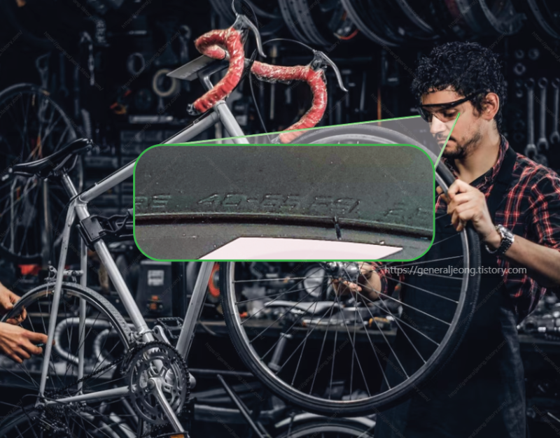 Bicycle_tire_air pressure_marking_position_reference 이미지