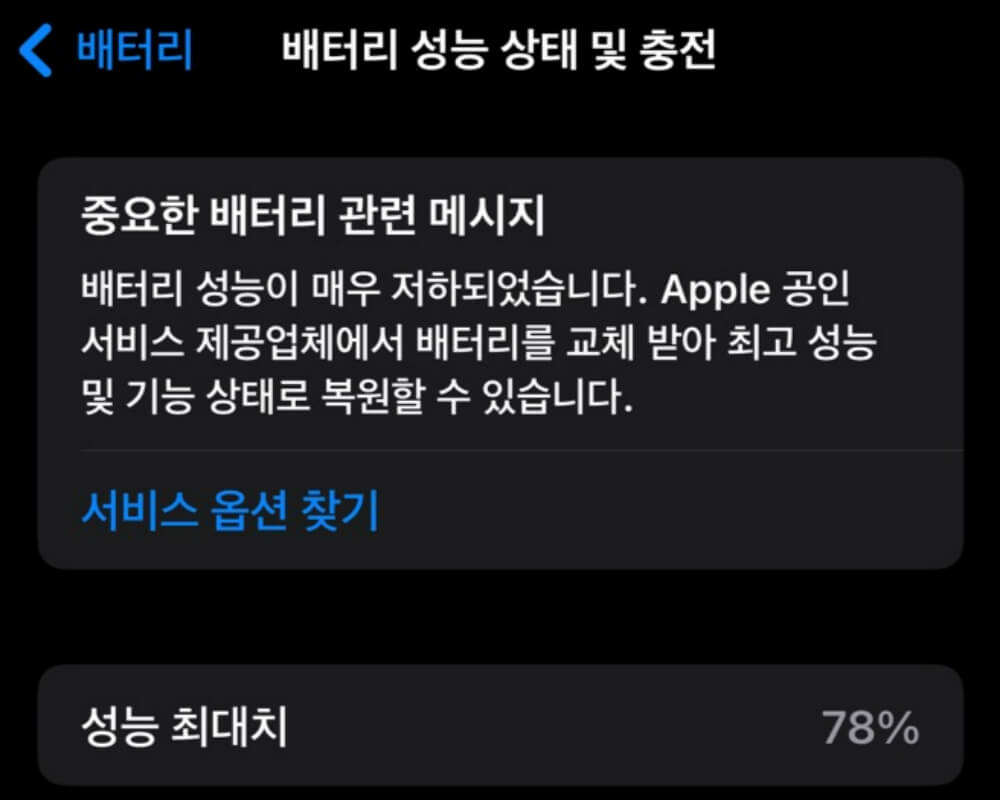 아이폰 배터리 성능치