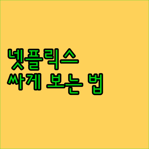 넷플릭스 이제 비싸게 보지 마세요 꿀