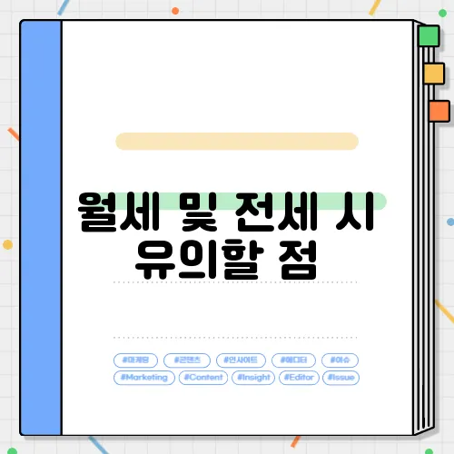 월세 및 전세 시 유의할 점