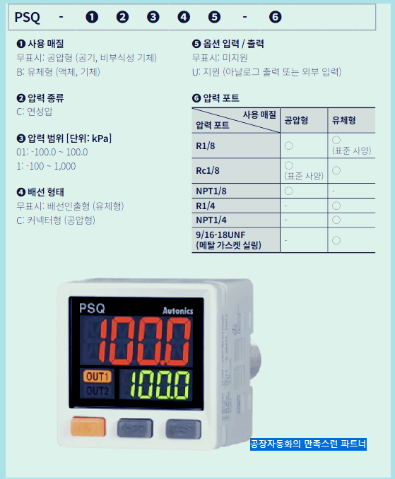 PSQ 주문 형 번 사진