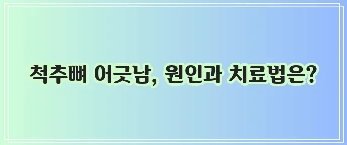 척추 전방전위증 치료방법, 증상, 원인 알아보기
