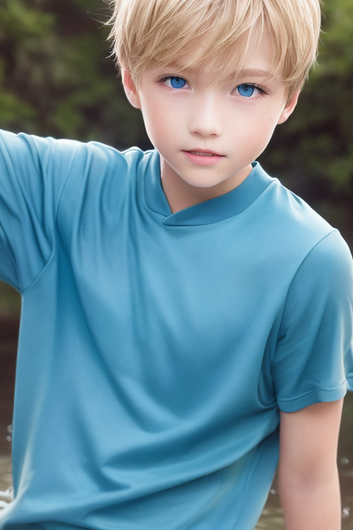  [Boy-130] Free live-action Ai image of blonde man, handsome man and handsome boy character set against natural scenery, background