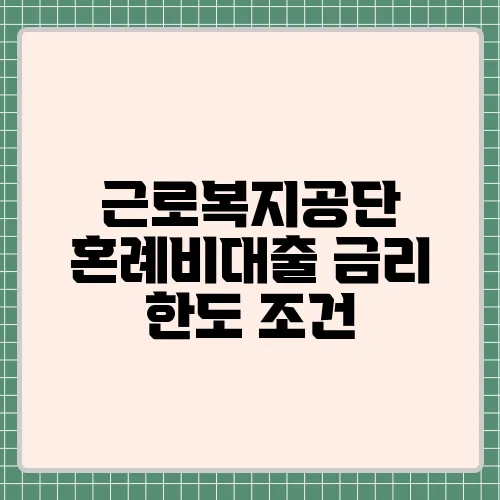 근로복지공단 혼례비대출 금리 한도 조건