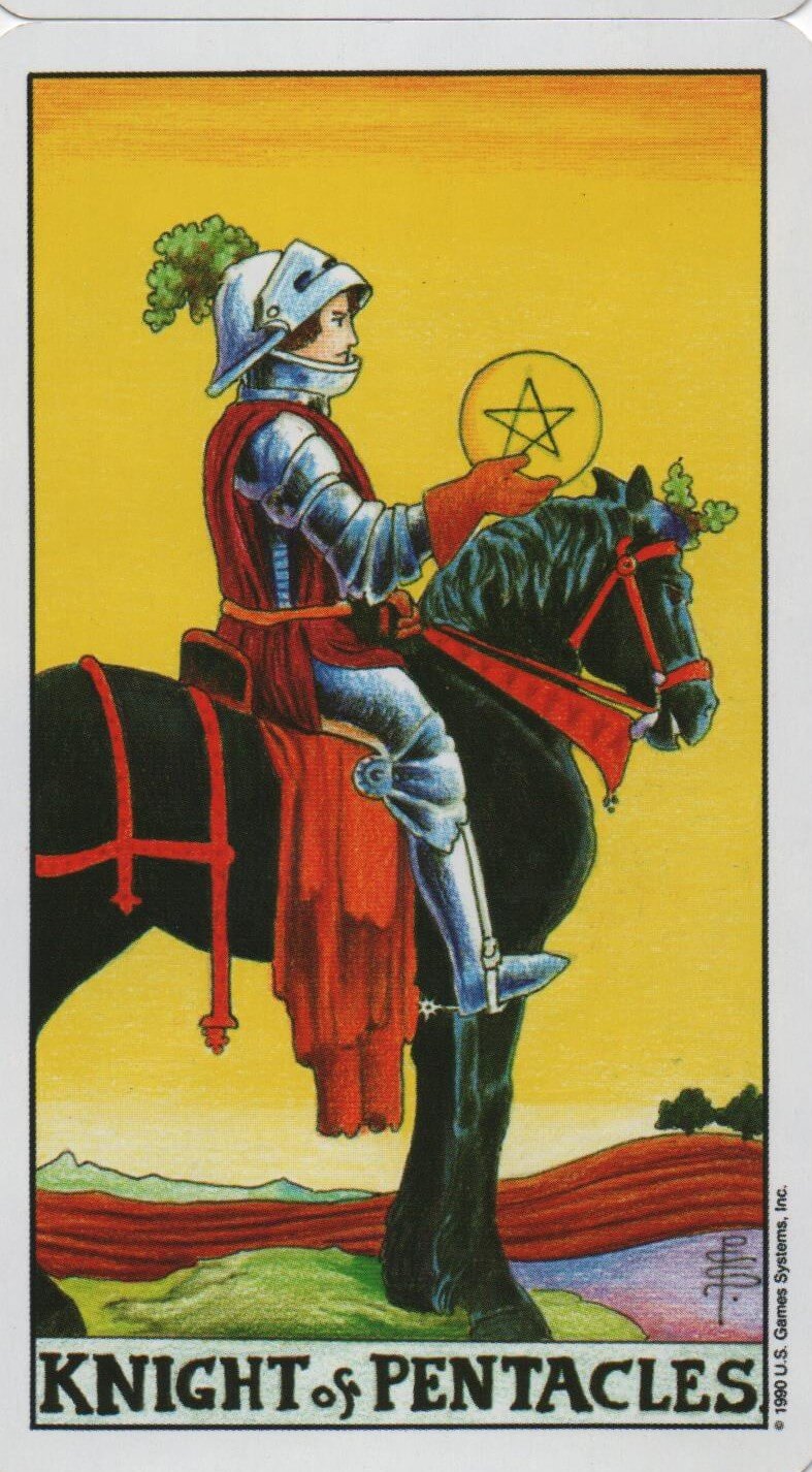  [타로 마이너카드] Knight of Pentacles 펜타클 기사 카드 정방향/ 역방향 뜻, 의미, 상징